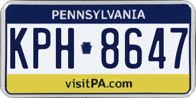 PA license plate KPH8647