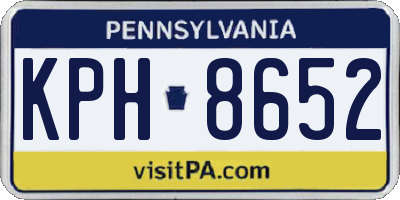 PA license plate KPH8652