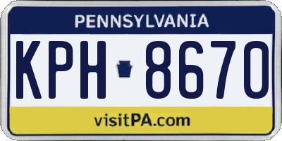 PA license plate KPH8670