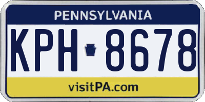 PA license plate KPH8678