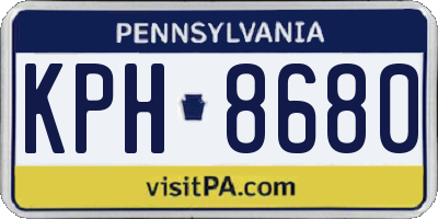 PA license plate KPH8680