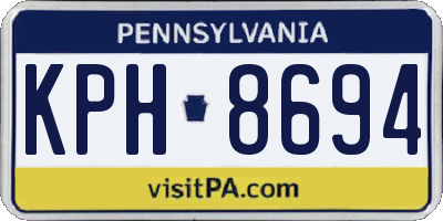 PA license plate KPH8694