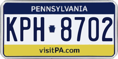 PA license plate KPH8702