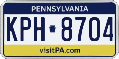 PA license plate KPH8704