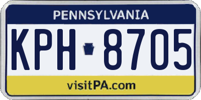 PA license plate KPH8705