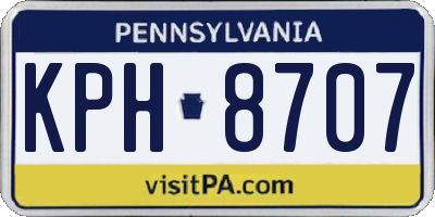 PA license plate KPH8707