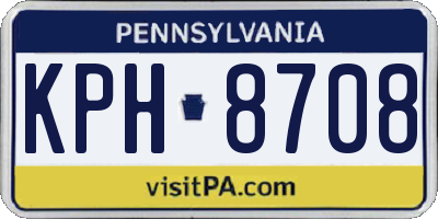 PA license plate KPH8708
