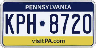 PA license plate KPH8720