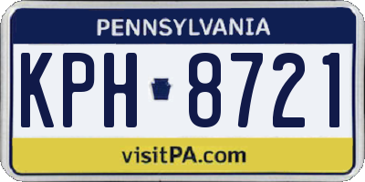 PA license plate KPH8721