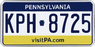PA license plate KPH8725