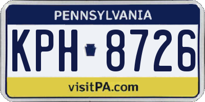 PA license plate KPH8726