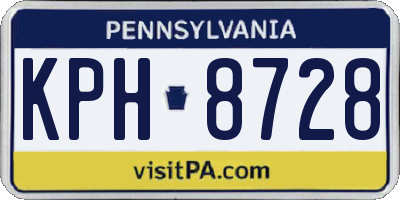 PA license plate KPH8728