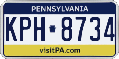 PA license plate KPH8734