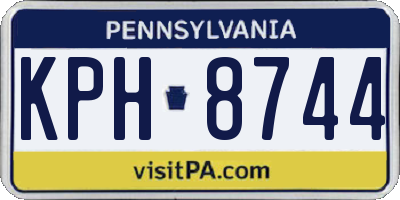 PA license plate KPH8744