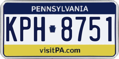 PA license plate KPH8751