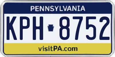 PA license plate KPH8752
