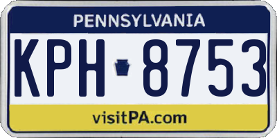 PA license plate KPH8753