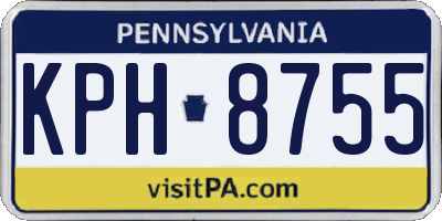 PA license plate KPH8755