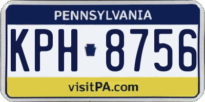 PA license plate KPH8756