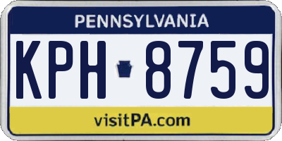PA license plate KPH8759