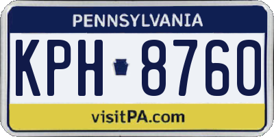PA license plate KPH8760