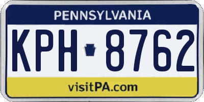PA license plate KPH8762