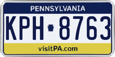 PA license plate KPH8763