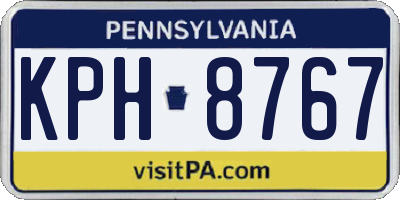 PA license plate KPH8767