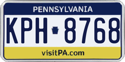PA license plate KPH8768