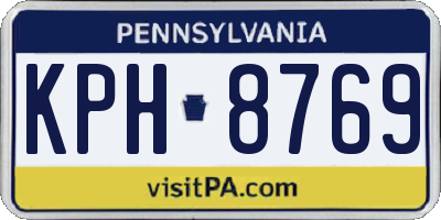 PA license plate KPH8769