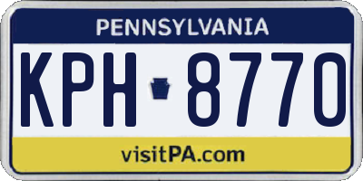PA license plate KPH8770