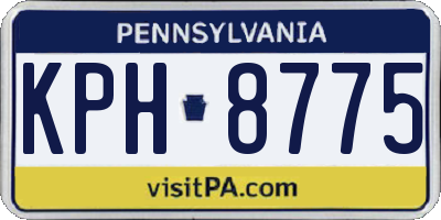 PA license plate KPH8775