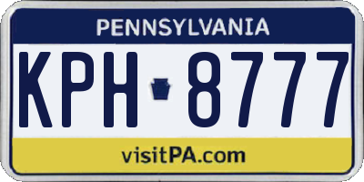 PA license plate KPH8777