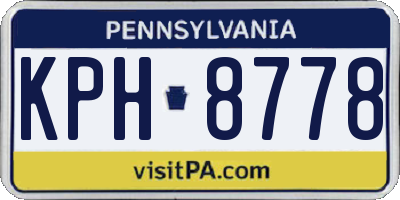PA license plate KPH8778