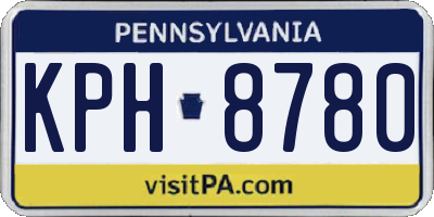 PA license plate KPH8780