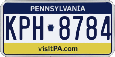 PA license plate KPH8784