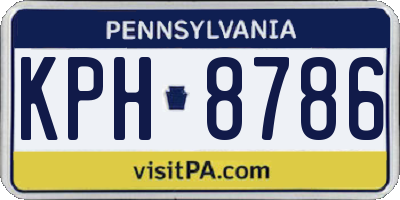 PA license plate KPH8786