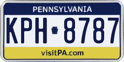 PA license plate KPH8787