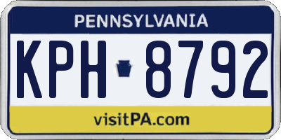 PA license plate KPH8792
