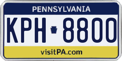 PA license plate KPH8800