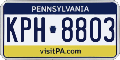 PA license plate KPH8803