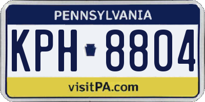 PA license plate KPH8804