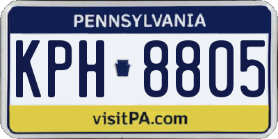 PA license plate KPH8805