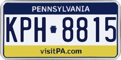 PA license plate KPH8815