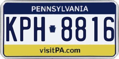 PA license plate KPH8816
