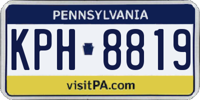 PA license plate KPH8819