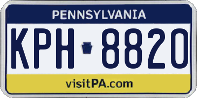 PA license plate KPH8820