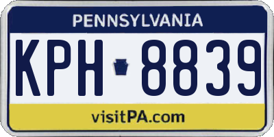 PA license plate KPH8839