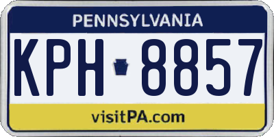 PA license plate KPH8857
