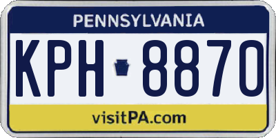 PA license plate KPH8870